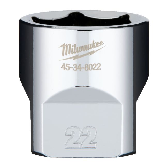 Головка торцева хромована 3/8'' 6гр. MILWAUKEE, 22мм (4932479998)