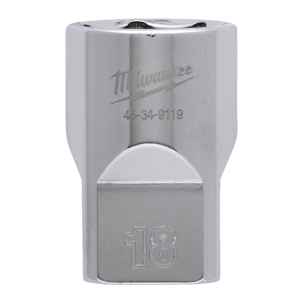 Головка торцева хромована 1/2'' 6гр. MILWAUKEE, 18мм (4932480016)