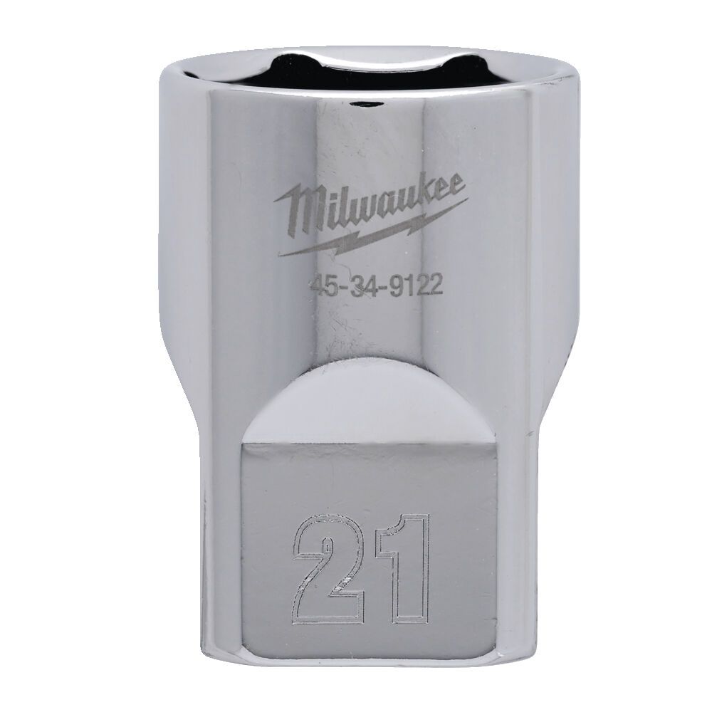 Головка торцева хромована 1/2'' 6гр. MILWAUKEE, 21мм (4932480019)
