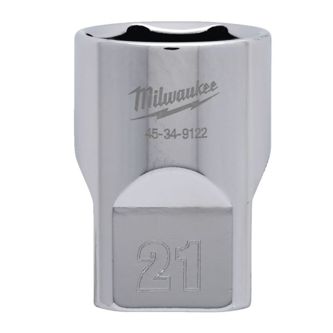 Головка торцева хромована 1/2'' 6гр. MILWAUKEE, 21мм (4932480019)