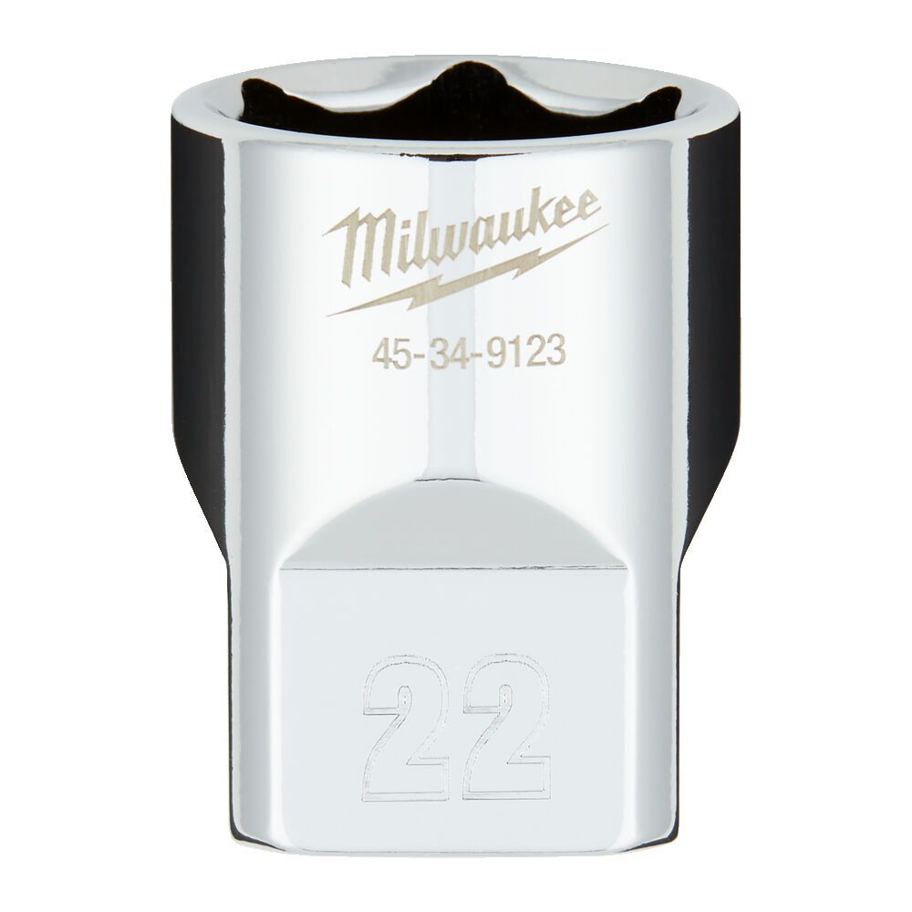 Головка торцева хромована 1/2'' 6гр. MILWAUKEE, 22мм (4932480020)