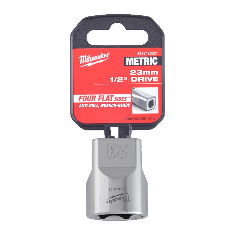 Головка торцева хромована 1/2'' 6гр. MILWAUKEE, 23мм (4932480021)