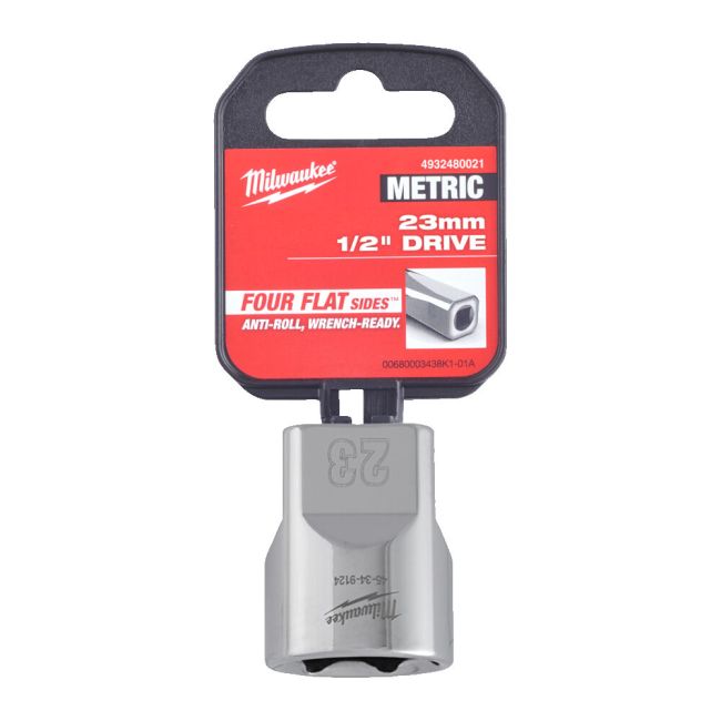 Головка торцева хромована 1/2'' 6гр. MILWAUKEE, 23мм (4932480021)