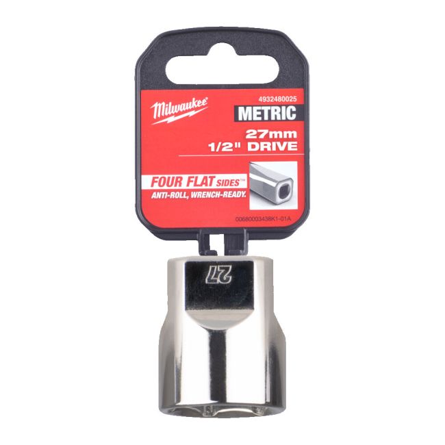 Головка торцева хромована 1/2'' 6гр. MILWAUKEE, 27мм (4932480025)