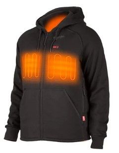 Толстовка з підігрівом з капюшоном MILWAUKEE, M12 HHBL4-0 (S), чорна (розмір S) (4932480061)