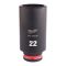 Головка ударна ShW 3/8'' SKT MILWAUKEE, подовжена, 22мм (4932480296)