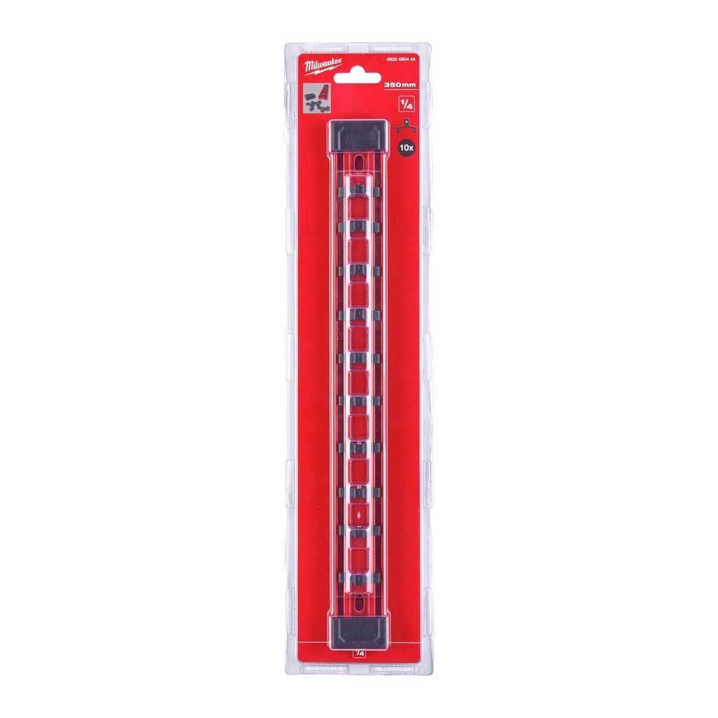 Планка для головок 1/4'' MILWAUKEE зі змінними затискачами, 350мм (4932480444)