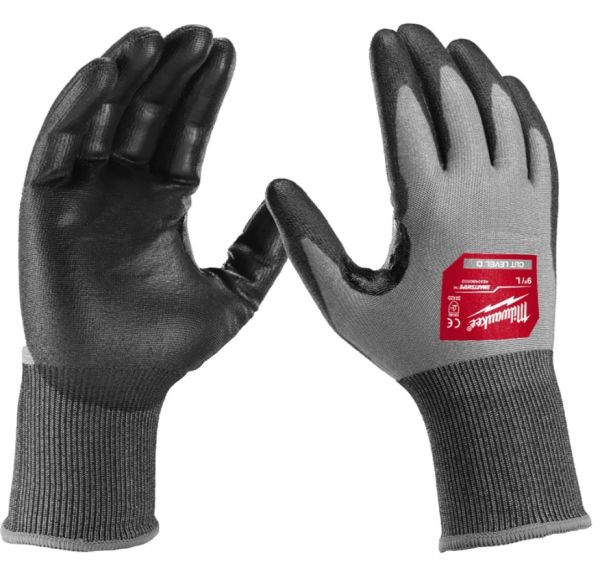 Рукавиці робочі Hi-Dex MILWAUKEE, з опором порізам 4/D рівня, розмір 8/M (4932480502)