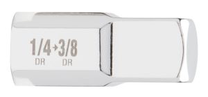 Перехідник хромований для головок MILWAUKEE, з квадрата 1/4'' на 3/8'' квадрат (4932480646)