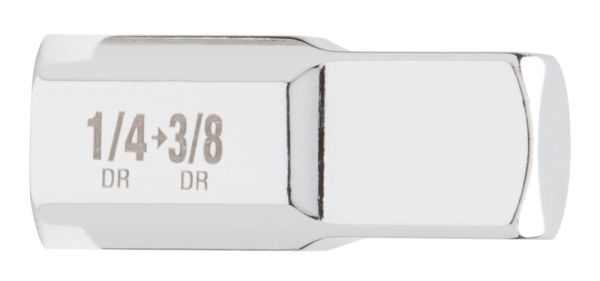 Перехідник хромований для головок MILWAUKEE, з квадрата 1/4'' на 3/8'' квадрат (4932480646)
