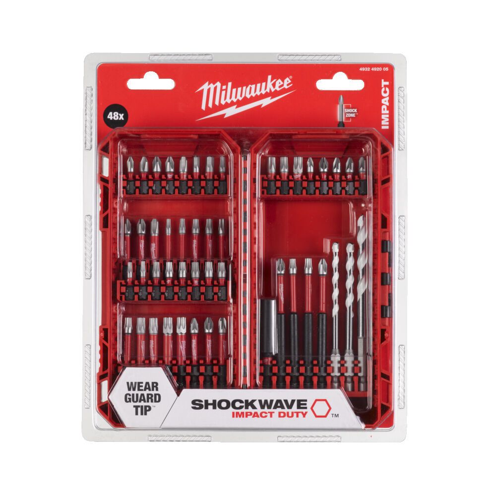 Набір біт SHOCKWAVE PACKOUT MILWAUKEE, (48шт) пластиковий кейс (4932492005)