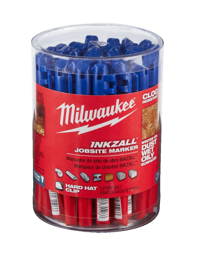Маркер для будмайданчика INKZALL MILWAUKEE, тонкий синій (48223180) (4932492126)