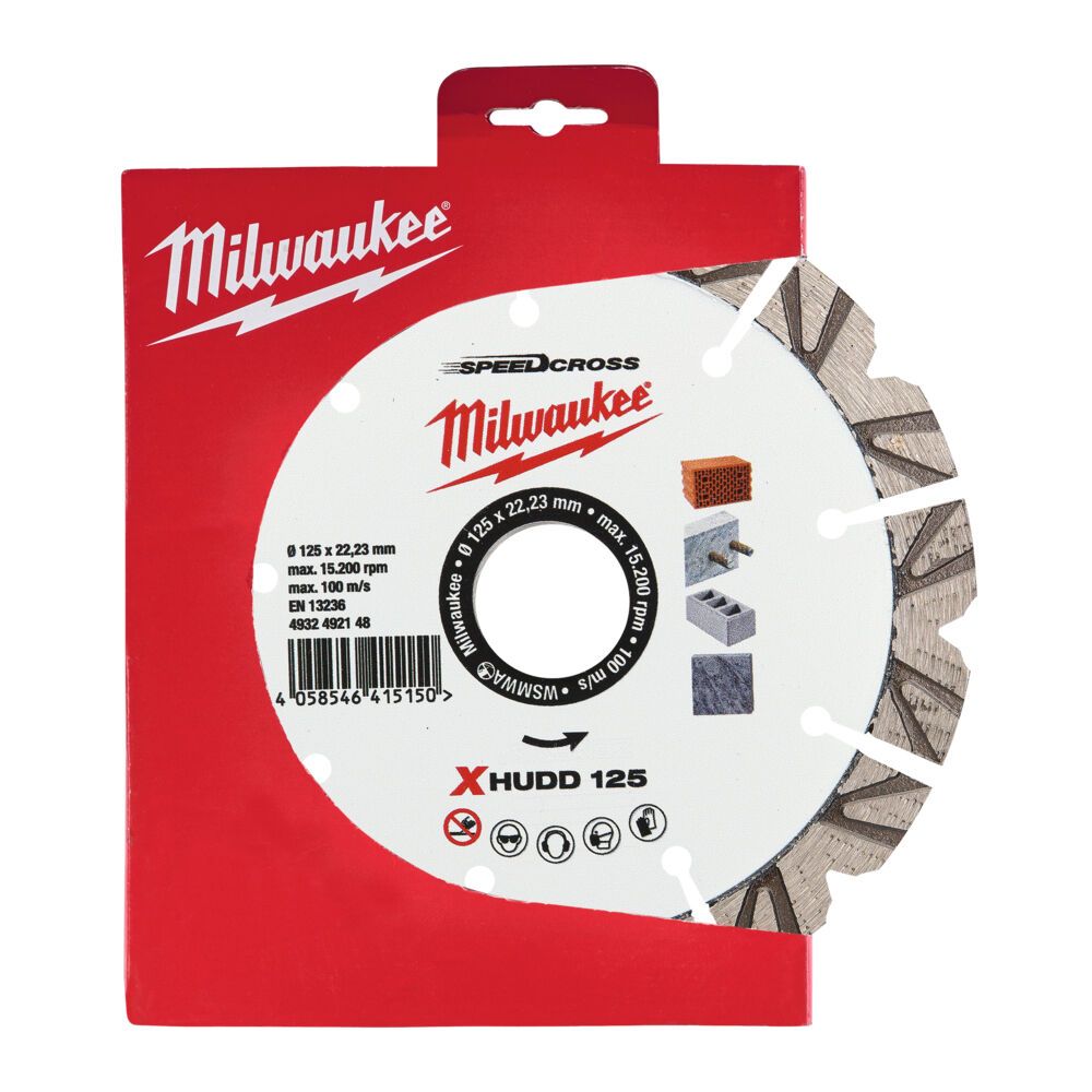 Диск алмазний Speedcross MILWAUKEE XHUDD 125, діаметр 125мм (залізобетон, граніт, цегла) (4932492148)