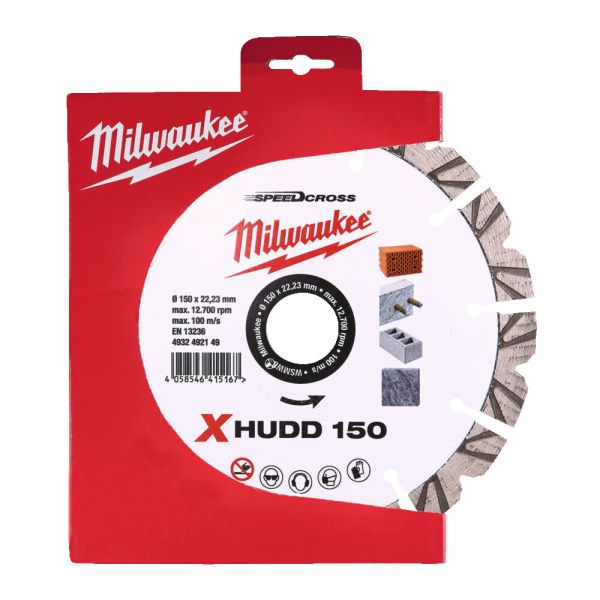 Диск алмазний Speedcross MILWAUKEE XHUDD 150, діаметр 150мм (залізобетон, граніт, цегла) (4932492149)