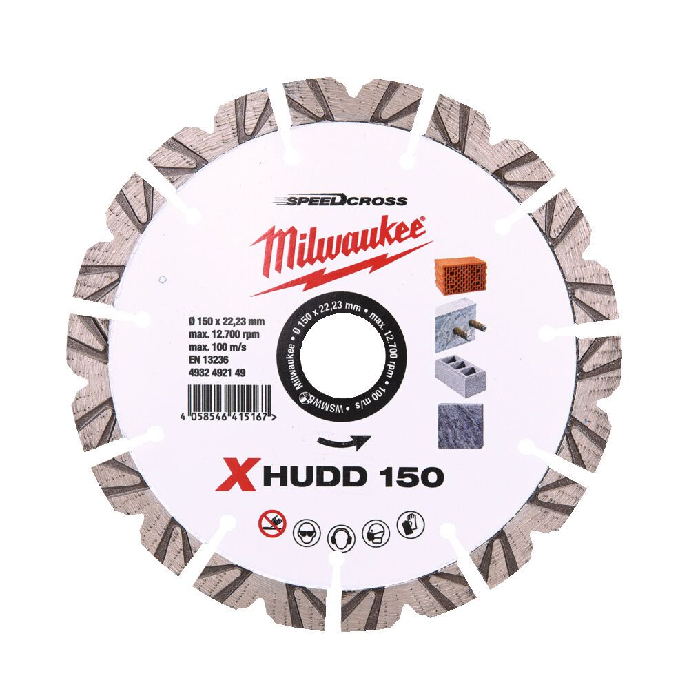 Диск алмазний Speedcross MILWAUKEE XHUDD 150, діаметр 150мм (залізобетон, граніт, цегла) (4932492149)