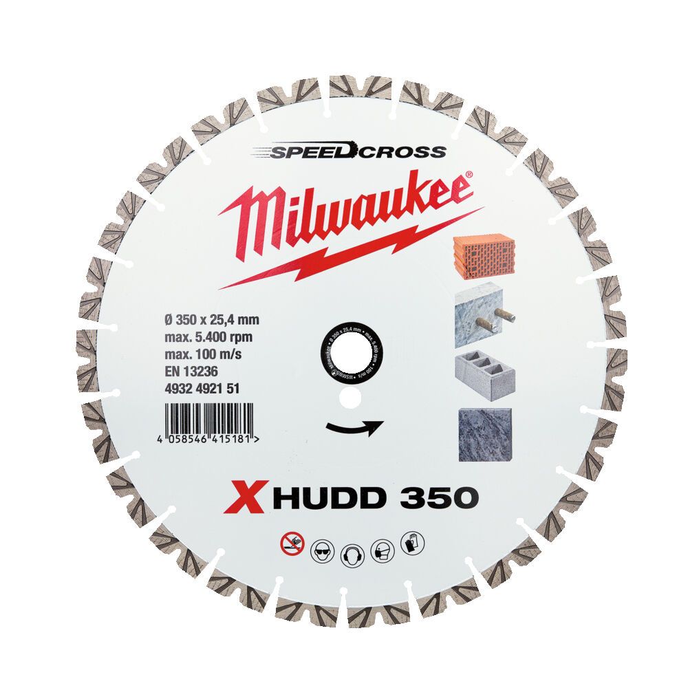 Диск алмазний Speedcross MILWAUKEE XHUDD 350, діаметр 350мм (залізобетон, граніт, цегла) (4932492151)