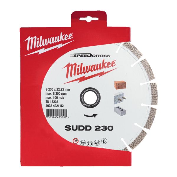 Диск алмазний Speedcross MILWAUKEE SUDD 230, діаметр 230мм (залізобетон, цегла) (4932492152)