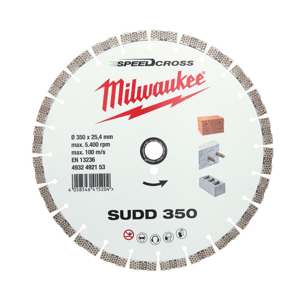 Диск алмазний Speedcross MILWAUKEE SUDD 350, діаметр 350мм (залізобетон, цегла) (4932492153)