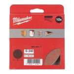 Папір шліфувальний MILWAUKEE діаметр 125/8 HL, зерно 240, (10шт) (4932492177)