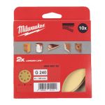 Папір шліфувальний HP MILWAUKEE діаметр 125/8 HL, зерно 240, (10шт) (4932492183)