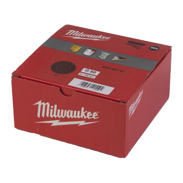 Папір шліфувальний MILWAUKEE діаметр 125/8 HL, зерно 60, (50шт) (4932492192)