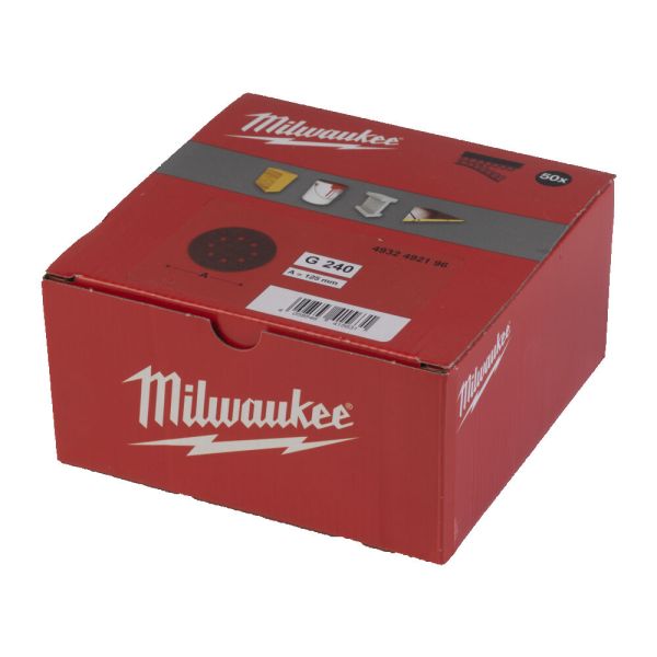 Папір шліфувальний MILWAUKEE діаметр 125/8 HL, зерно 240, (50шт) (4932492196)