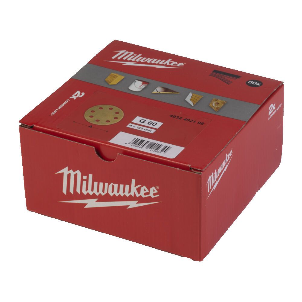 Папір шліфувальний HP MILWAUKEE діаметр 125/8 HL, зерно 60, (50шт) (4932492198)