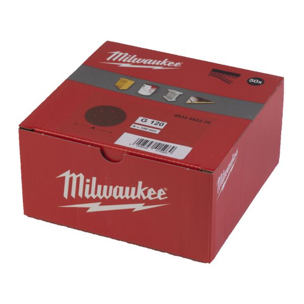 Папір шліфувальний MILWAUKEE діаметр 150мм/6 HL, зерно120, (50шт) (4932492229)