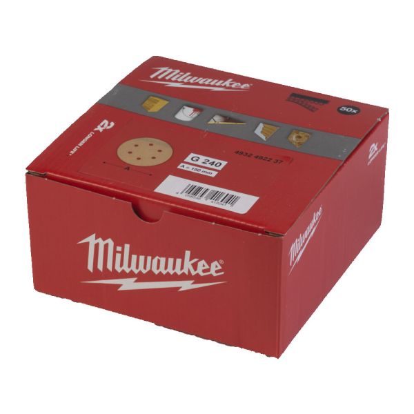 Папір шліфувальний HP MILWAUKEE діаметр 150мм/6 HL, зерно 240, (50шт) (4932492237)