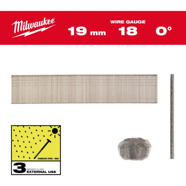 Набір цвяхів для цвяхозабивного інструменту Inox 18G / 19 mm / SC3 (10000шт) (4932492558)