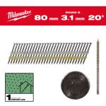 Цвяхи з кільцевою накаткою та круглою головкою MILWAUKEE, 3,1х7,4мм/20 градусів/80мм (1750шт) (4932492589)