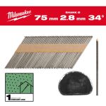 Цвяхи з D-образною головкою MILWAUKEE, 2,8/34 градуси/75мм (2200шт) (4932492597)