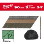 Цвяхи з кільцевою накаткою та D-образною головкою MILWAUKEE, 3,1/34 градуси/50мм (2200шт) (4932492604)