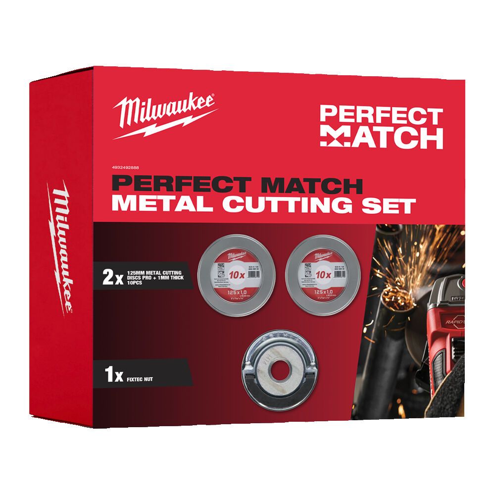 Набір абразивних дисків PRO+ 125 х 1 мм + гайка Fixtec, MILWAUKEE (4932492888)