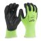 Рукавиці Hi-Vis сигнальні MILWAUKEE, з опором порізам 3/C рівня, розмір 11/XXL, (12 пар) (4932492917)
