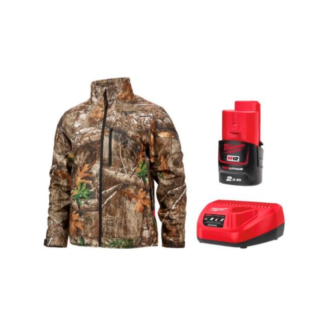Куртка з підігрівом MILWAUKEE, M12 HJCAMO6-201(XL), камуфляжна (розмір XL) (+зар.пр., 1 акум.Х 2Аг) (4932492949)