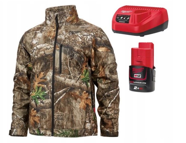 Куртка з підігрівом MILWAUKEE, M12 HJCAMO6-201 (XXXL), камуфляжна (розмір XXXL) (+зар.пр., 1 акум.Х 2Аг) (4932492951)