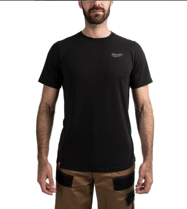 Футболка MILWAUKEE HTSSBL-XL, легка з коротким рукавом, чорна, (розмір XL) (4932492966)