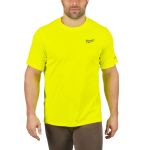 Футболка MILWAUKEE, WWSSYL-XL дихаюча з коротким рукавом, жовта, (розмір XL) (4932493076)