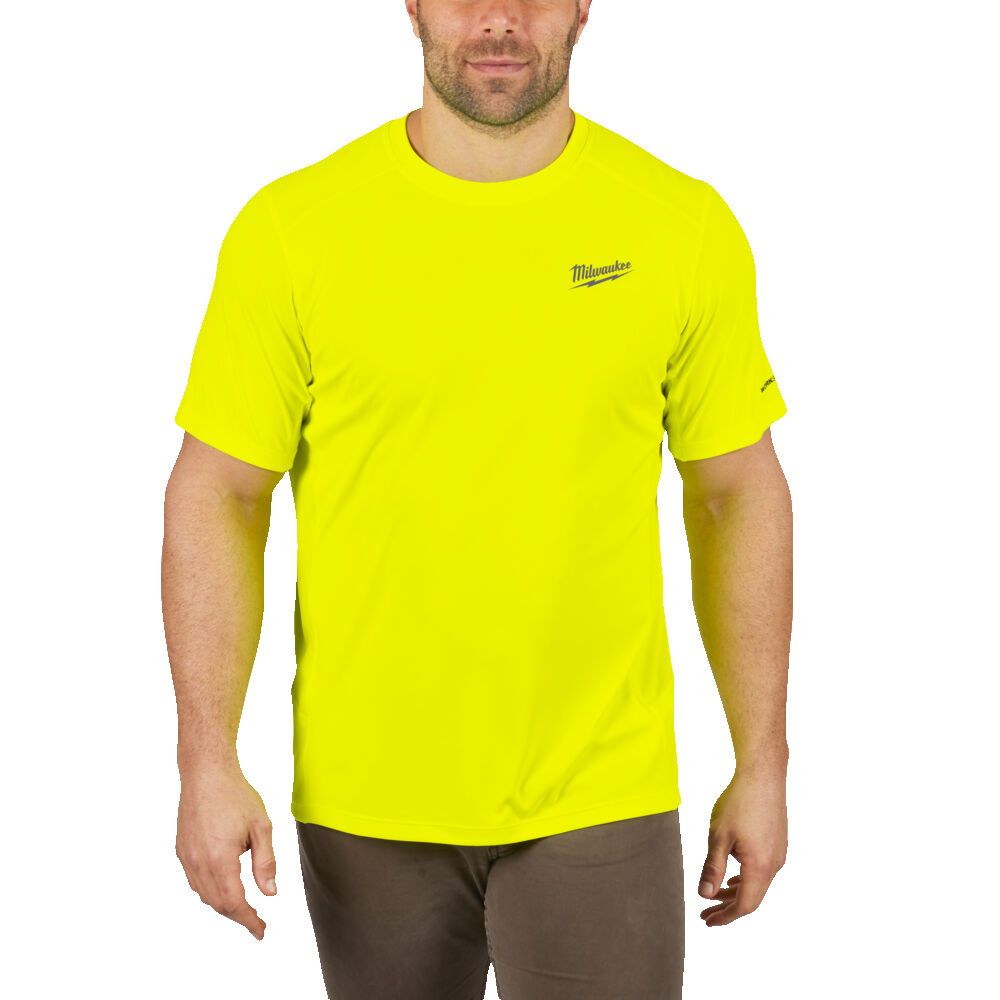 Футболка MILWAUKEE, WWSS дихаюча з коротким рукавом, жовта, розмір XXL (4932493077)