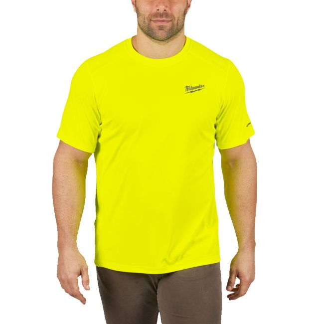 Футболка MILWAUKEE, WWSSYL-XXL дихаюча з коротким рукавом, жовта, (розмір XXL) (4932493077)