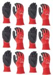 Рукавиці робочі з повним покриттям Full Dip MILWAUKEE, з опором порізам 1/А, розмір 8/M, (12 пар) (4932493224)