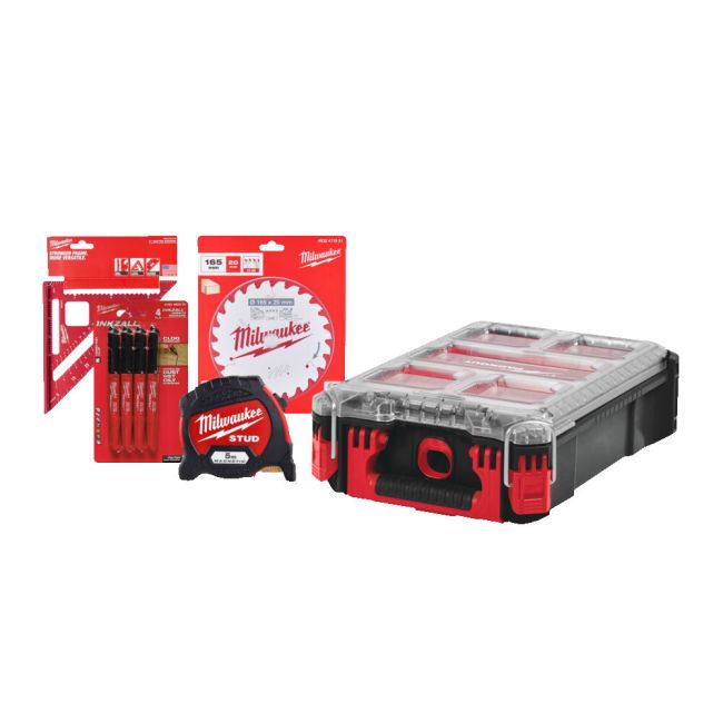Промо набір для обробки дерева 8 предметів + Packout MILWAUKEE (4932493287)
