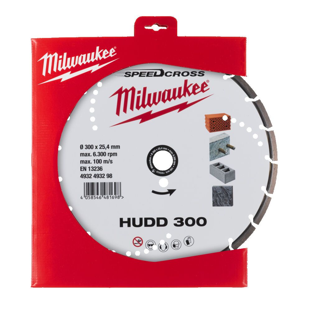 Диск алмазний Speedcross MILWAUKEE HUDD 300, діаметр 300мм (залізобетон, граніт) (4932493298)
