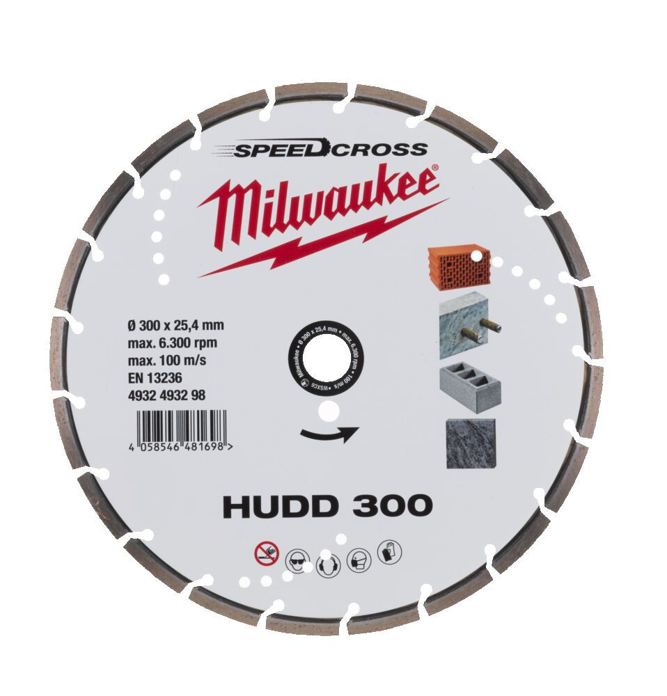 Диск алмазний Speedcross MILWAUKEE HUDD 300, діаметр 300мм (залізобетон, граніт) (4932493298)