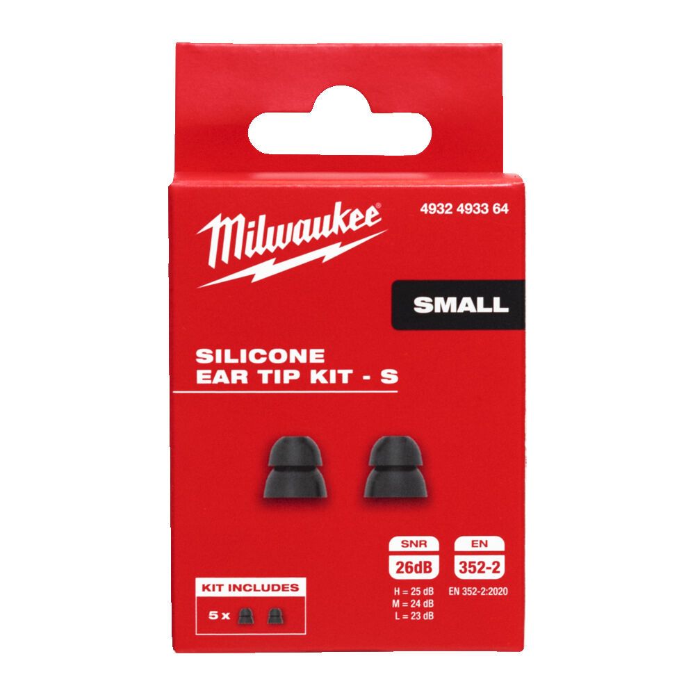 Комплект вкладишів змінних силіконових 2-х шарових (амбушюр) MILWAUKEE, S, 5 пар. (для L4 RLEPB) картонна упаковка (4932493364)