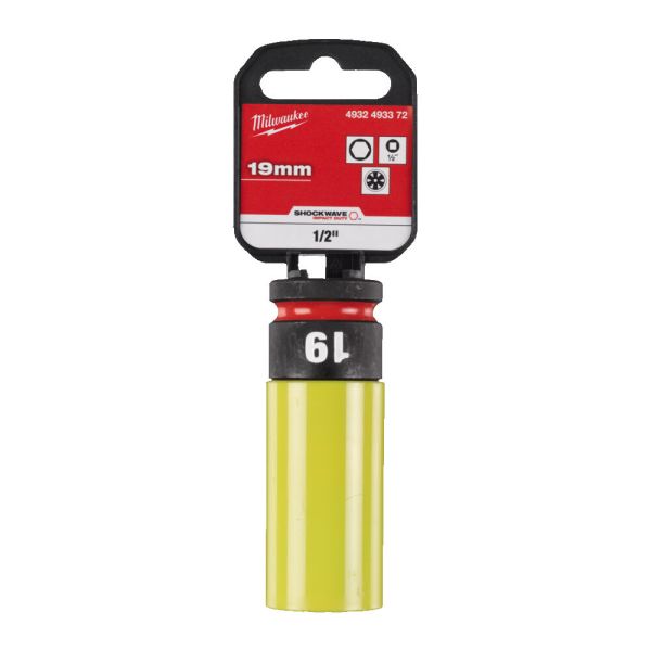 Головка ударна подовжена 1/2" AUTO MILWAUKEE, 19мм (пластик) (4932493372)
