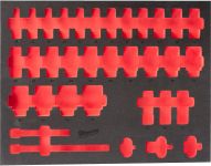 Пінне вкладення з ложементом для головок подовжених ShW 1/2" SKT, (34шт) (45х536х417мм) для шаф металевих MILWAUKEE (4932493393)