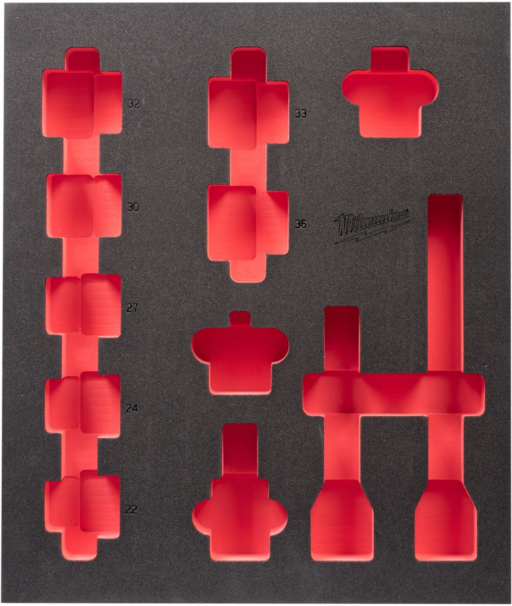 Пінне вкладення з ложементом для головок ShW 3/4" STD, (12шт) (45х536х417мм) для шаф металевих MILWAUKEE (4932493395)
