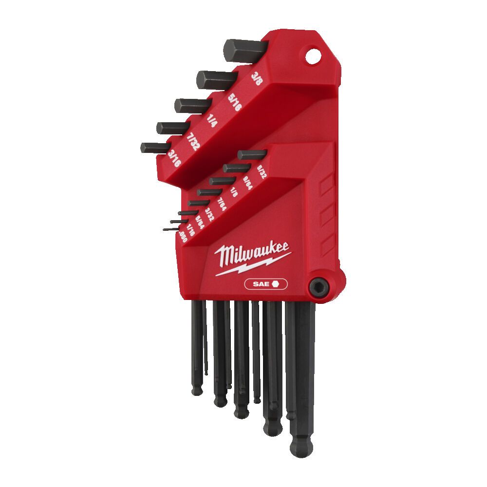 Набір ключів Г-образних шестигранних дюймових HEX MILWAUKEE (3/8'', 5/16'', 1/4'', 7/32'', 3/16'', 5/32'', 9/64'', 1/8'', 7/64'' (4932493615)